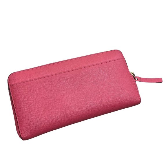 Kate Spade New York Saffiano Leather Zip Around Accordion Phone Wallet Pink - Picture 3 of 8